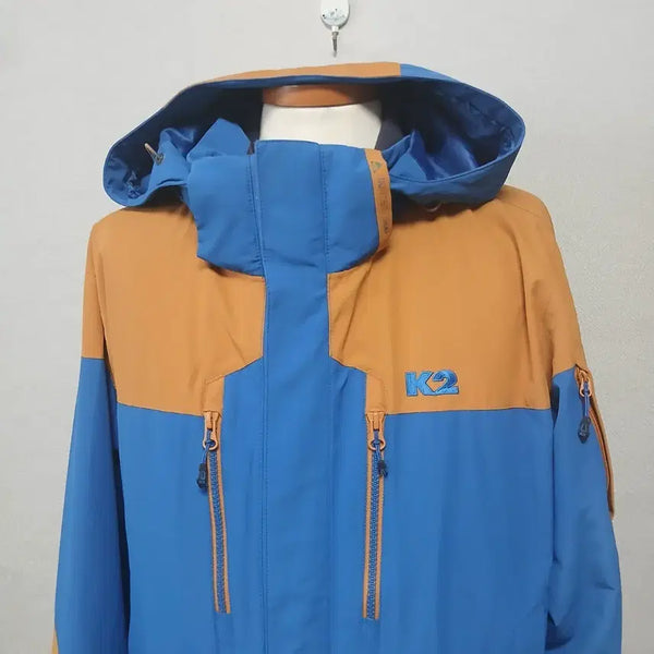 [BUNJANG] K2 Hooded Zip-Up Jacket / K2 블루/머스타드 드 자켓