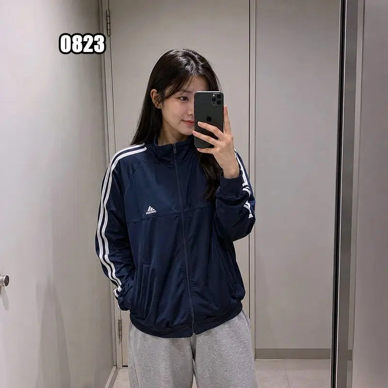 [BUNJANG] Adidas Essential 3-Stripes Navy Track Top Jacket / M 아디다스 에센셜 3선 네이비 트랙탑 져지 자켓