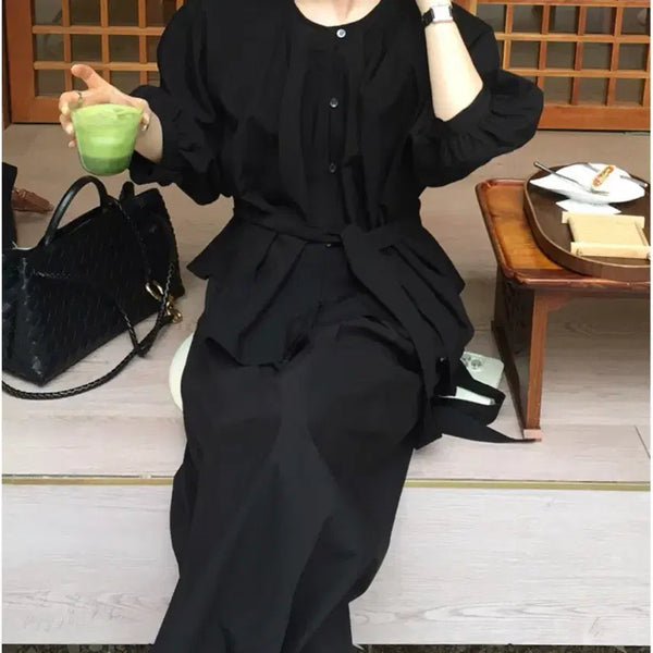 [BUNJANG] Muen Monet Strap Blouse / 므엔 모네 스트랩 블라우스