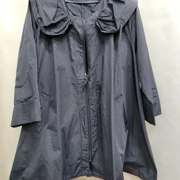 [BUNJANG] Stripe Hooded Raincoat / 스트라이프 후드 레인코트