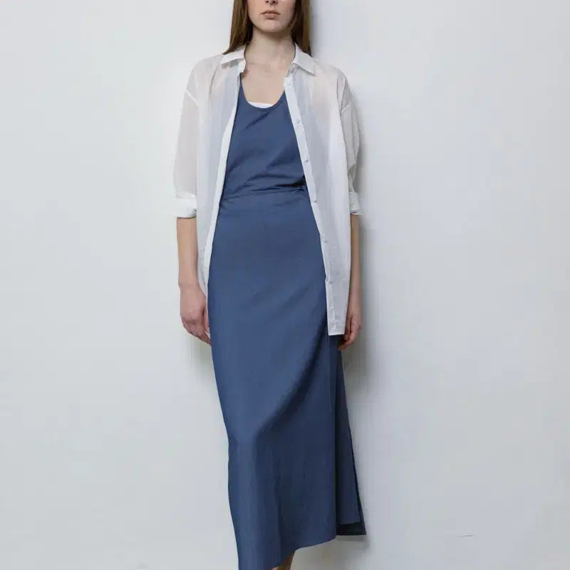 [BUNJANG] ORE Page Wrap Dress Blue / ORE 오어 페이지 랩원피스 블루