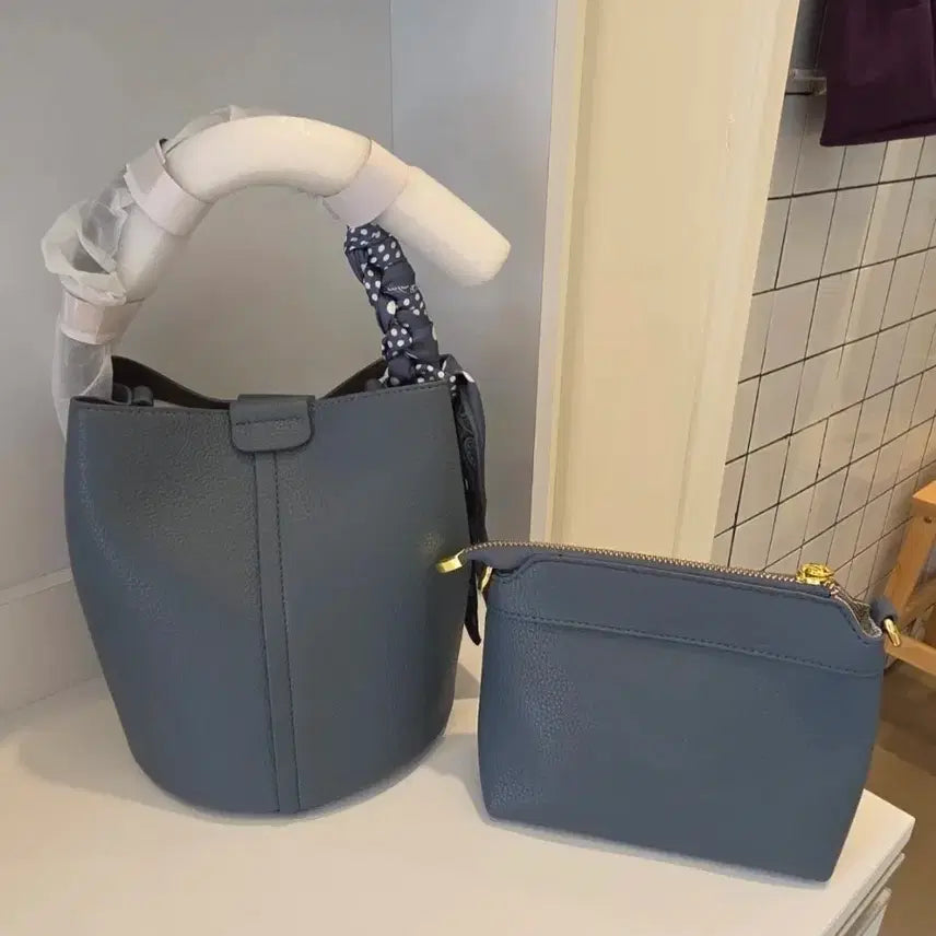 [BUNJANG] Scarf Bucket Bag Set / 스카프버킷백