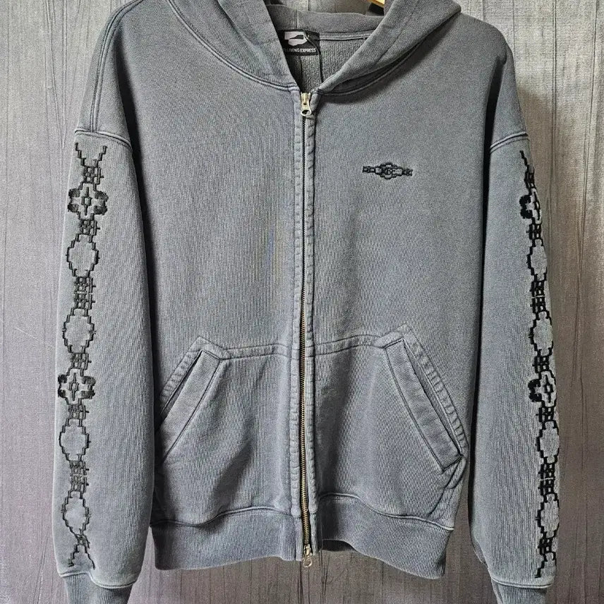 [BUNJANG] Wellbeing Express Oversized Hooded Zip-Up Gray / 웰빙익스프레스 오버핏 후드집업 그레이