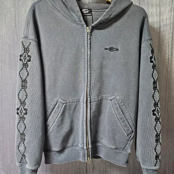 [BUNJANG] Wellbeing Express Oversized Hooded Zip-Up Gray / 웰빙익스프레스 오버핏 후드집업 그레이