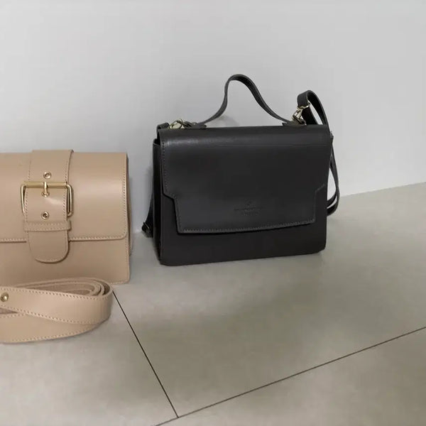 [BUNJANG] Women's Two-Tone Shoulder Bag Set / 베이지/다크 그레이 여성 가방 세트