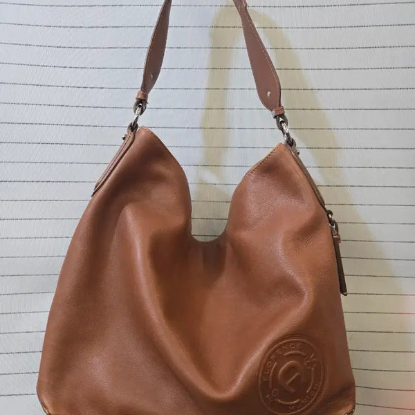 [BUNJANG] AIGNER Camel Leather Shoulder Bag / AIGNER 카멜 가죽 숄더백(정품)