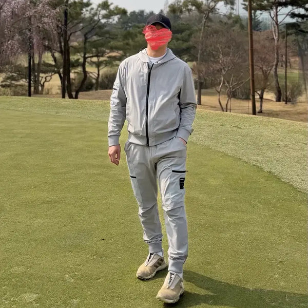 [BUNJANG] Amazingcree Program Woven Hoodie Set Golf Wear / 어메이징크리 프로그램 우븐 후디 세트 골프웨어