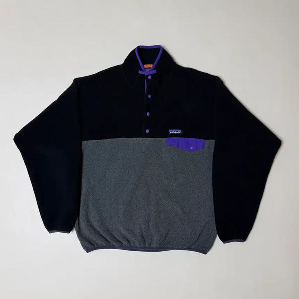 [BUNJANG] Patagonia Synchilla Fleece Jacket / [L] 파타고니아 신칠라 플리스 후리스 블랙 그레이 퍼플