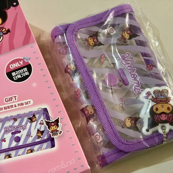 [BUNJANG] Rom&nd Kuromi Lip Pocket & Keyring Set / 올리브영 롬앤 기획 쿠로미 립포켓&키링