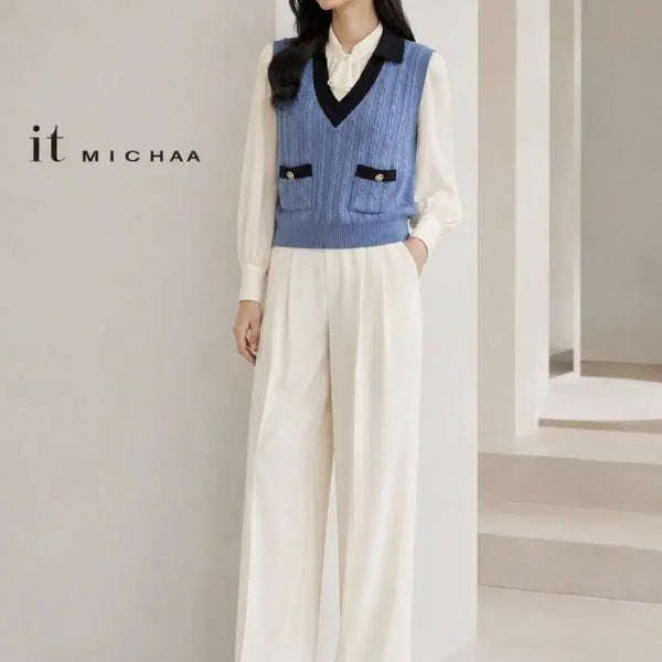 [BUNJANG] It Michaa Collar Knit Vest / 잇미샤 카라 니트베스트