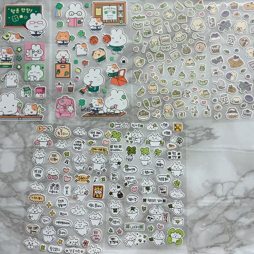 [BUNJANG] Daiso Sticker Bundle Set (17 Sheets) / 다이소 스티커 17장 일괄