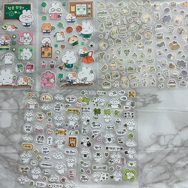 [BUNJANG] Daiso Sticker Bundle Set (17 Sheets) / 다이소 스티커 17장 일괄