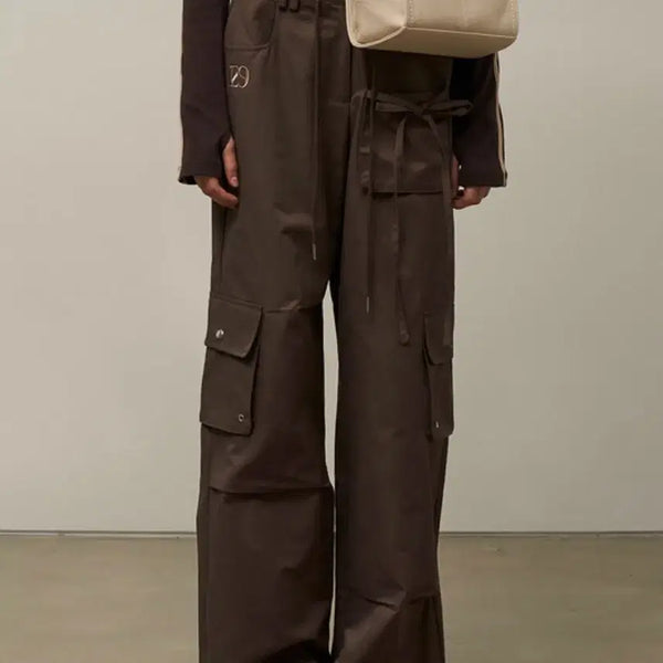 [BUNJANG] Illigo String Cargo Bending Pants Brown M / illigo 일리고 스트링 카고 밴딩 팬츠 브라운 M