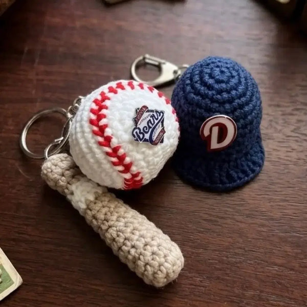 [BUNJANG] Handmade Baseball Cap & Bat/Ball Charm Set / 새것)핸드메이드 야구 키링세트(베어스)