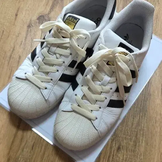 [BUNJANG] Adidas Superstar White Black Sneakers / 아디다스 슈퍼스타 화이트 블랙