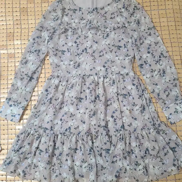 [BUNJANG] Butterfly Pattern Chiffon Dress / 나비 패턴 쉬폰 원피스(새상품)