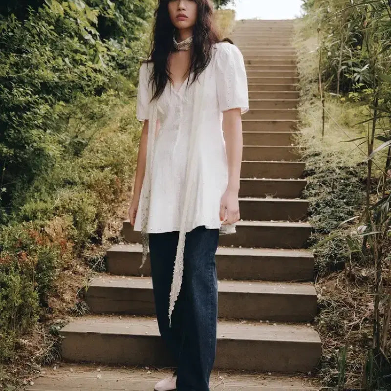 [BUNJANG] Zara Embroidered Short Dress / zara 자라 펀칭 자수 숏 원피스 새상품