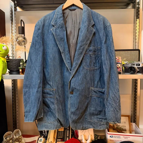 [BUNJANG] 1970s Levi's Panatela Denim Tailored Blazer Jacket / 70S 리바이스 파나텔라 데님 테일러드 블레이저 자켓 XL XXL