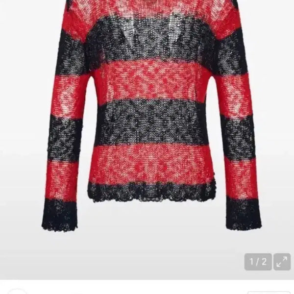[BUNJANG] LECYTO See-through Long Sleeve Red / 레씨토 시스루 롱슬리브 레드 LECYTO