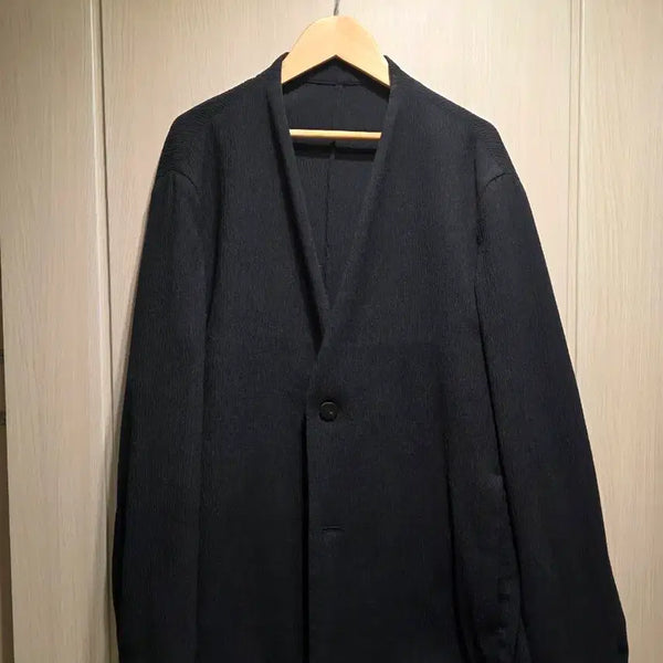 [BUNJANG] Solid Homme Collarless Seersucker Blazer / 솔리드옴므 카라리스 시어서커 블레이저