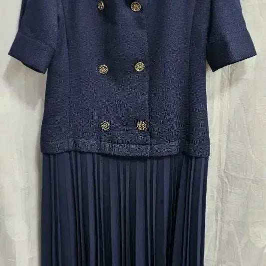 [BUNJANG] COIINCOS Double Button Pleated Jacket Dress / 코인코즈(COIINCOS)자켓형 더블 버튼 플리츠 원피스