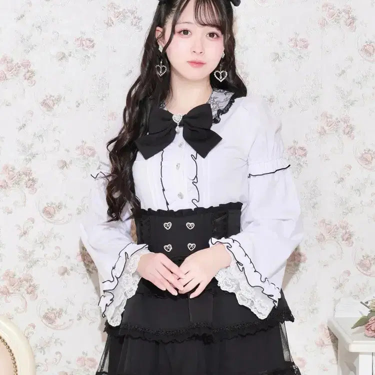 [BUNJANG] NOEMIE Flare Sleeve Georgette Blouse / 노에미 NOEMIE 플레어 소매 조젯 블라우스