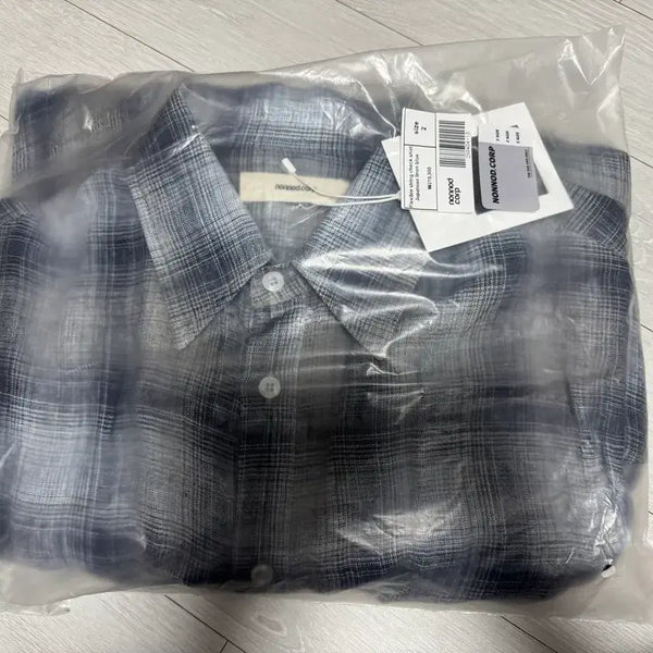[BUNJANG] Nonnode Flexible String Check Shirt Japanese Linen Blue / [2] 논노드 플렉서블 스트링 체크 셔츠 재패니즈 린넨 블루