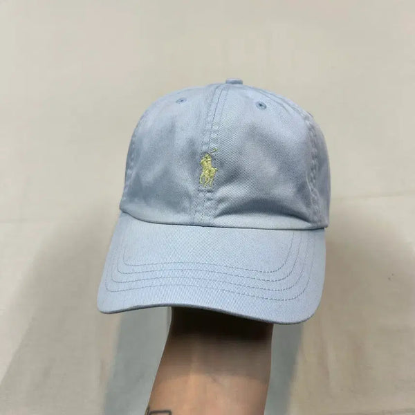 [BUNJANG] Polo Ralph Lauren Sky Blue Leather Strap Baseball Cap / 폴로 랄프로렌 하늘색 볼캡 모자 가죽스트랩 정품 C31