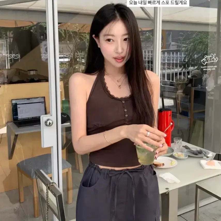 [BUNJANG] Siye Lace Halter Sleeveless Top / 샵시예 siye Lace halter sleeveless