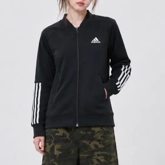 [BUNJANG] Adidas Women's Black Track Jacket / (L)아디다스 여성  WTS 집업 져지 트레이닝 자켓 블랙
