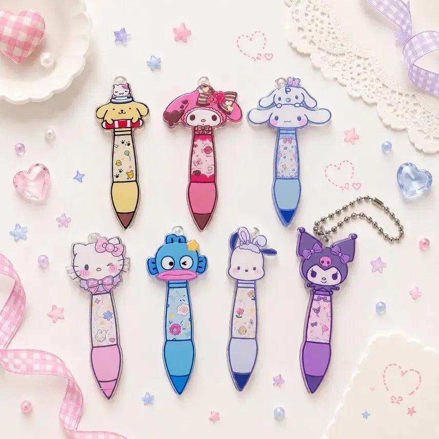 [BUNJANG] Sanrio Ballpoint Pen Acrylic Keyring / 산리오 볼펜 아크릴 키링