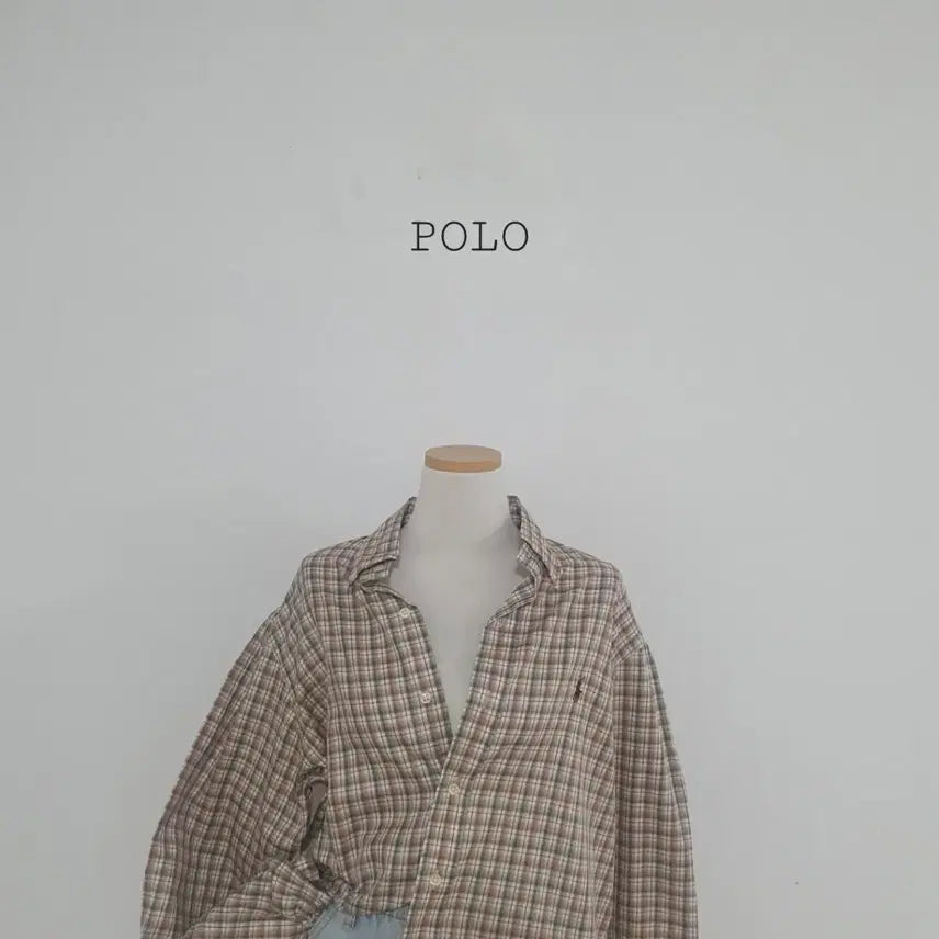 [BUNJANG] Polo Checkered Shirt Beige (Size M) / No.26082915 폴로 체크 셔츠 베이지