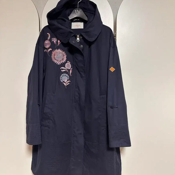 [BUNJANG] OILLY Embroidered Flower Hooded Coat / OILLY 플라워 자수 후드 코트 40