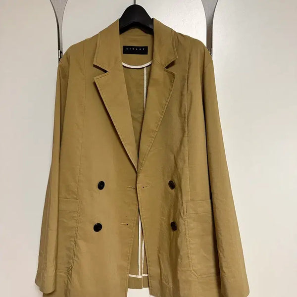 [BUNJANG] Sisley Women's Double-Breasted Blazer Beige / 시슬리 여성 더블 버튼 자켓 베이지 90 55