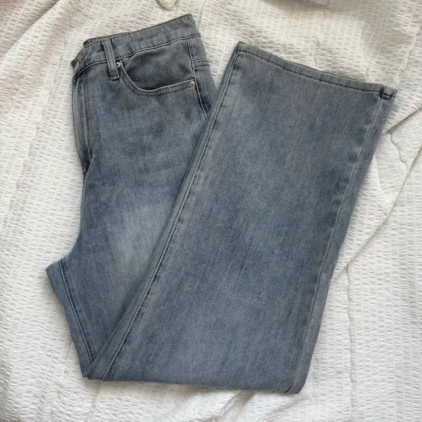 [BUNJANG] Light Wash Semi-Wide Denim Pants (Size L) / 연청 워싱 세미와이드 데님팬츠 L사이즈