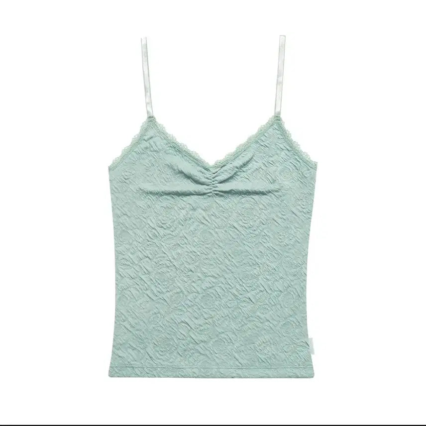 [BUNJANG] Mireco Flower Embossed Sleeveless Mint / 미레코 슬리브리스 민트 MIRECO_FLOWER EMBOSSED SLEEVELESS MINT