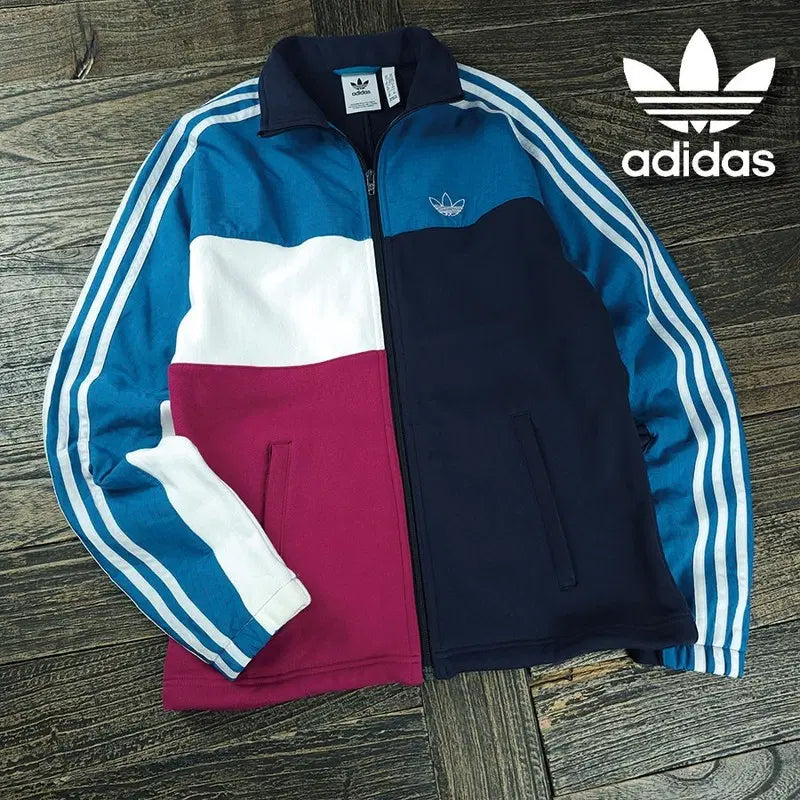 [BUNJANG] Adidas Multi-Color Block Three-Stripes Windbreaker Jacket M22453 / 아디다스 로고 자수 멀티 컬러 블럭 삼선 바람막이 자켓 M22453