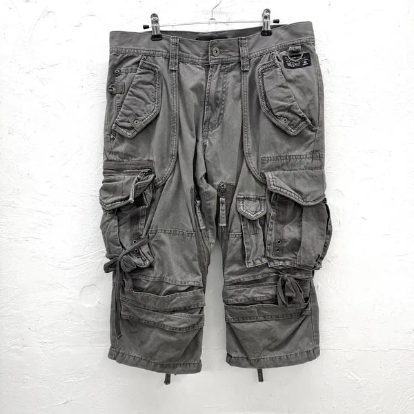 [BUNJANG] Jackrose Curved Zipper Cargo Capri Pants / jackrose 커브 지퍼 카고 카프리 팬츠
