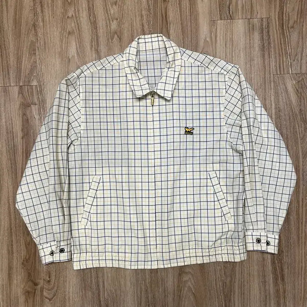 [BUNJANG] Wolsey Blue Check Blouson Jacket / Wolsey 체크 블루종 자켓
