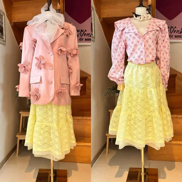 [BUNJANG] Lace Double Volume Skirt / 레이스이중 보륨 스커트