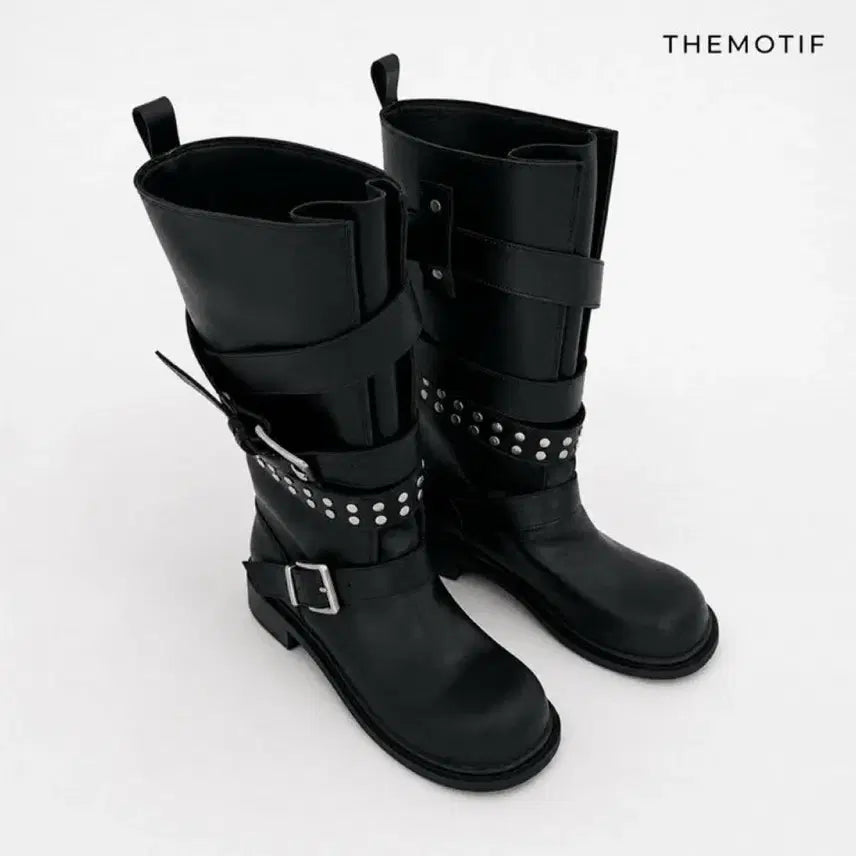 [BUNJANG] Black Vintage Studded Boots / 블랙 빈티지 스터드 부츠 워커 240