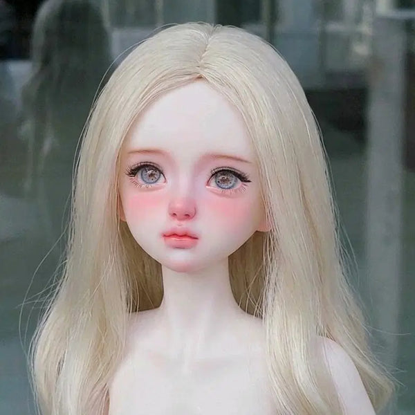 [BUNJANG] MSD Size Ball-Jointed Doll Head (Nansing Type) - Unspecified Skin Tone / 풀박스 구관 msd 헤드 구체관절인형 메이크업된 헤드