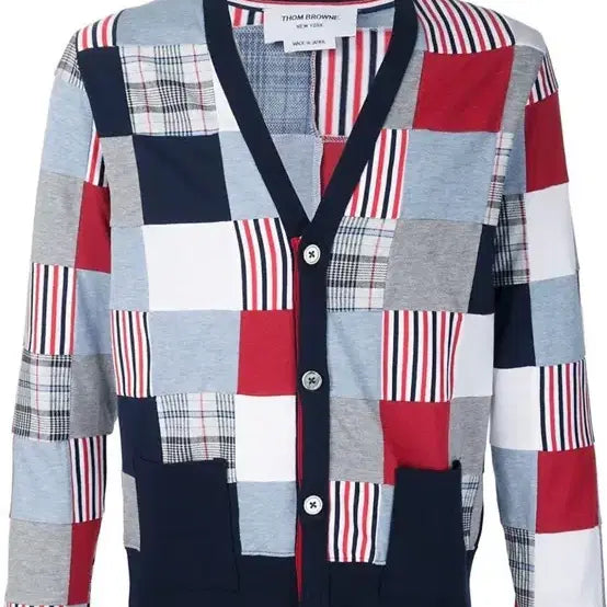 [BUNJANG] Thom Browne Patchwork Knit Cardigan / 매장판 정품 톰브라운 패치워크 니트 가디건