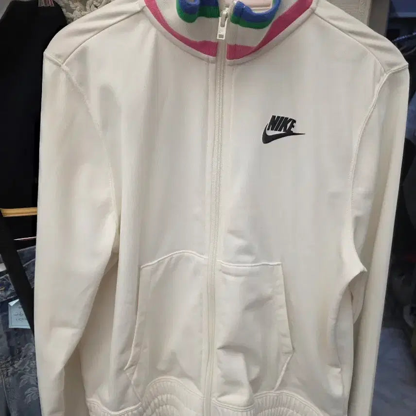 [BUNJANG] Nike White Track Top Jersey Zip-Up M / 나이키 화이트 트랙탑 져지 집업 M 85