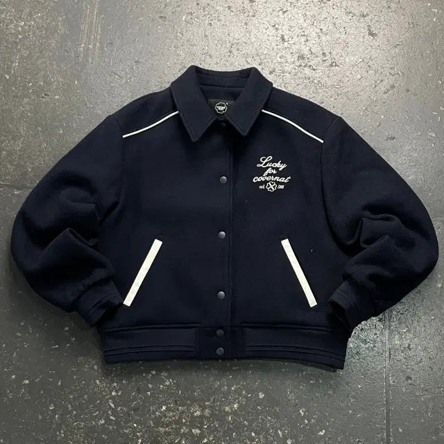 [BUNJANG] Curettage Women's Wool Varsity Jacket / 커버낫 우먼 울 바시티 자켓