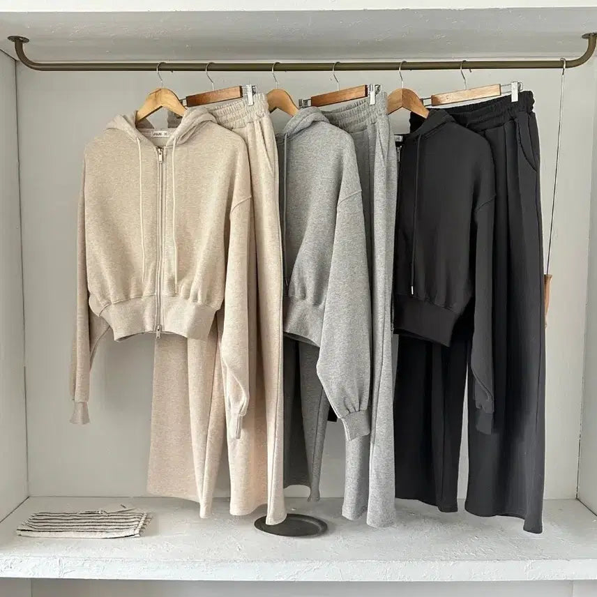 [BUNJANG] Pigment Brushed Hoodie Training Set / 기모피그휴드세트