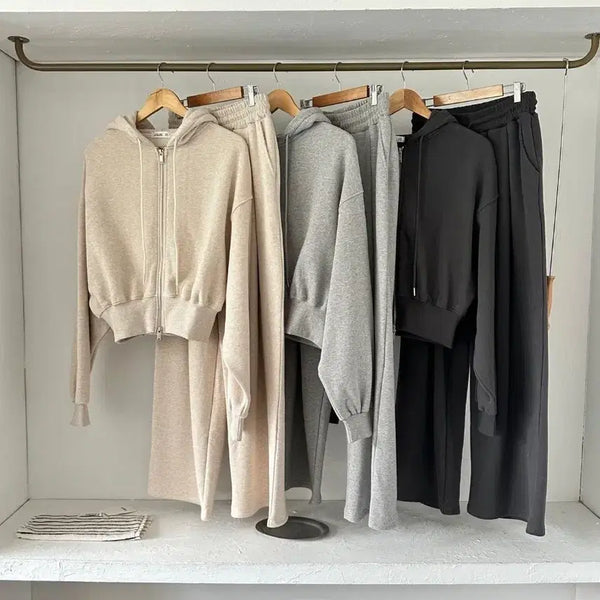 [BUNJANG] Pigment Brushed Hoodie Training Set / 기모피그휴드세트