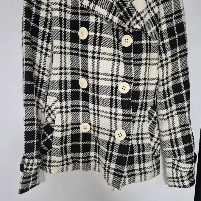 [BUNJANG] Classic Double-Breasted Checkered Jacket / 체크 더블 자켓