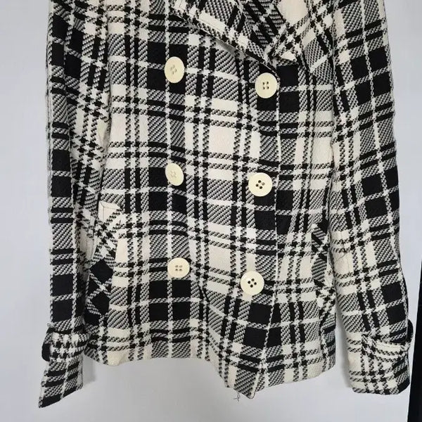 [BUNJANG] Classic Double-Breasted Checkered Jacket / 체크 더블 자켓