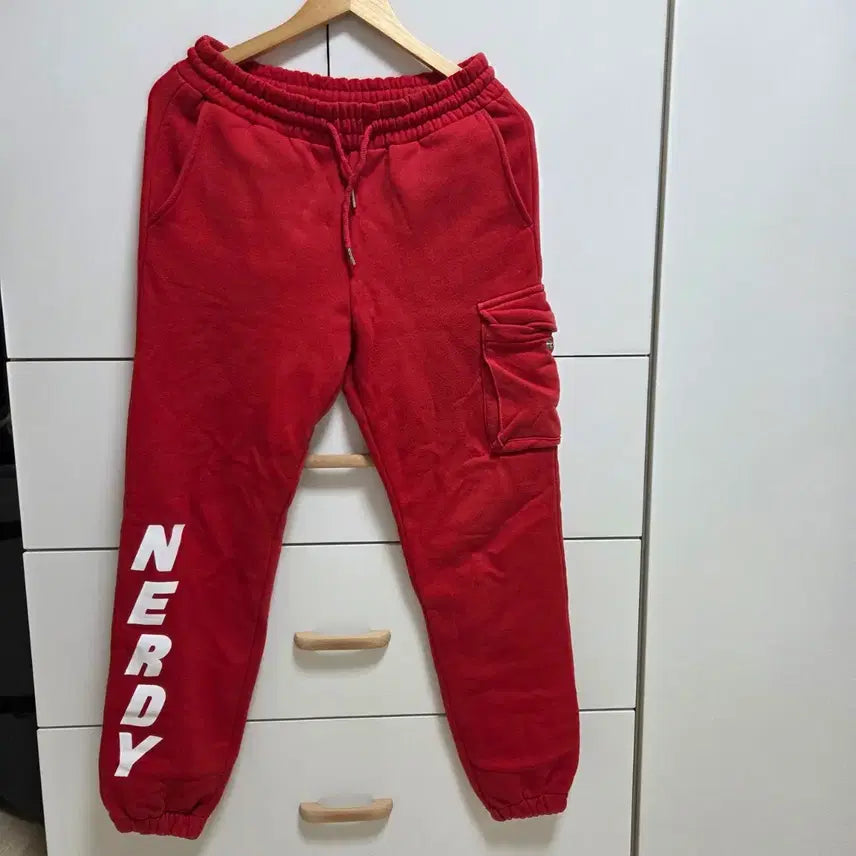[BUNJANG] NERDY Jogger Training Pants Red S Size / 널디 조거 트레이닝팬츠 레드 S사이즈